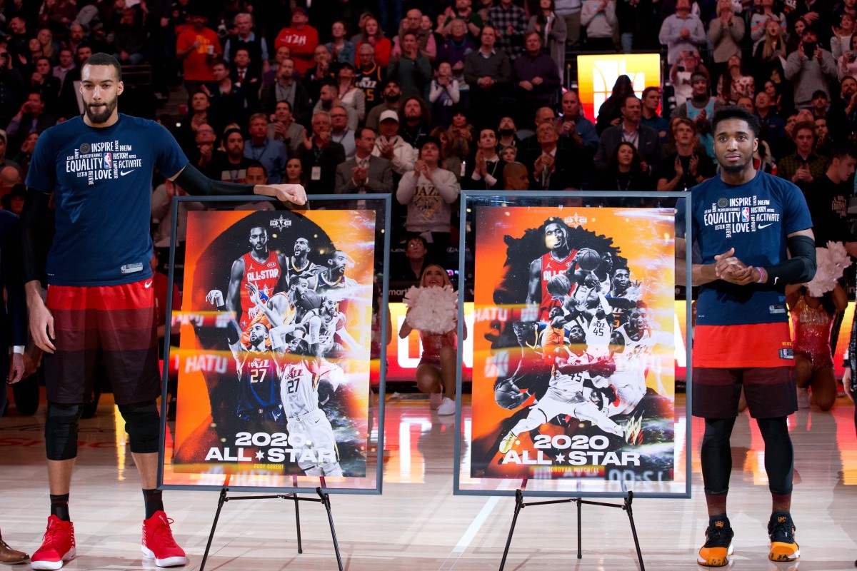 Rudy Gobert Donovan Mitchell 2020 All Star Presentation